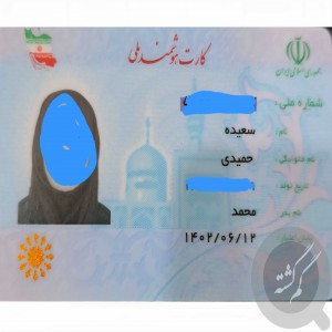 مفقودی کارت ملی بنام سعیده حمیدی